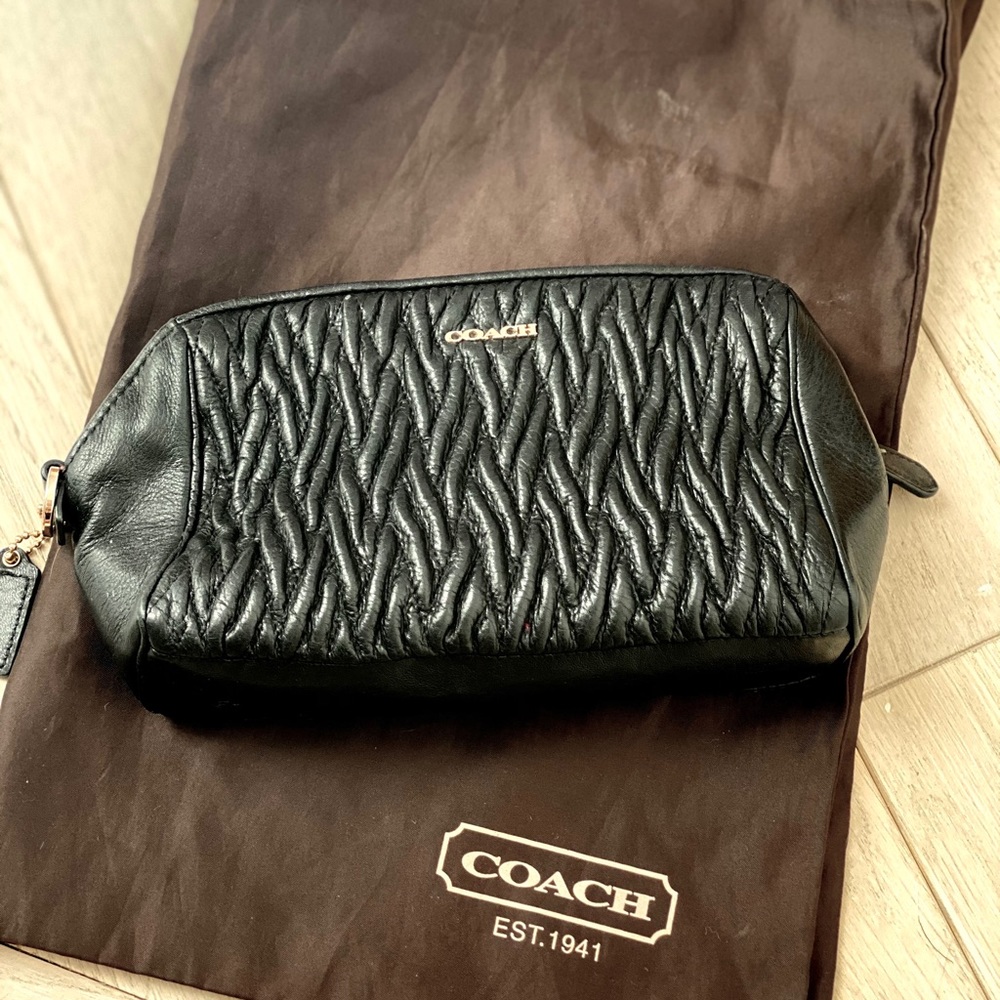 Authentic Small Coach Leather Pouch